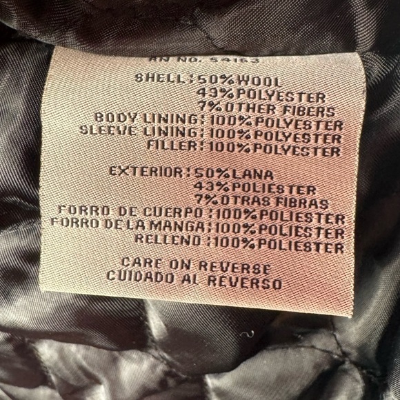 Levi’s Wool Blend Full Zip Jacket in Dark Grey Size Large - Picture 4 of 7